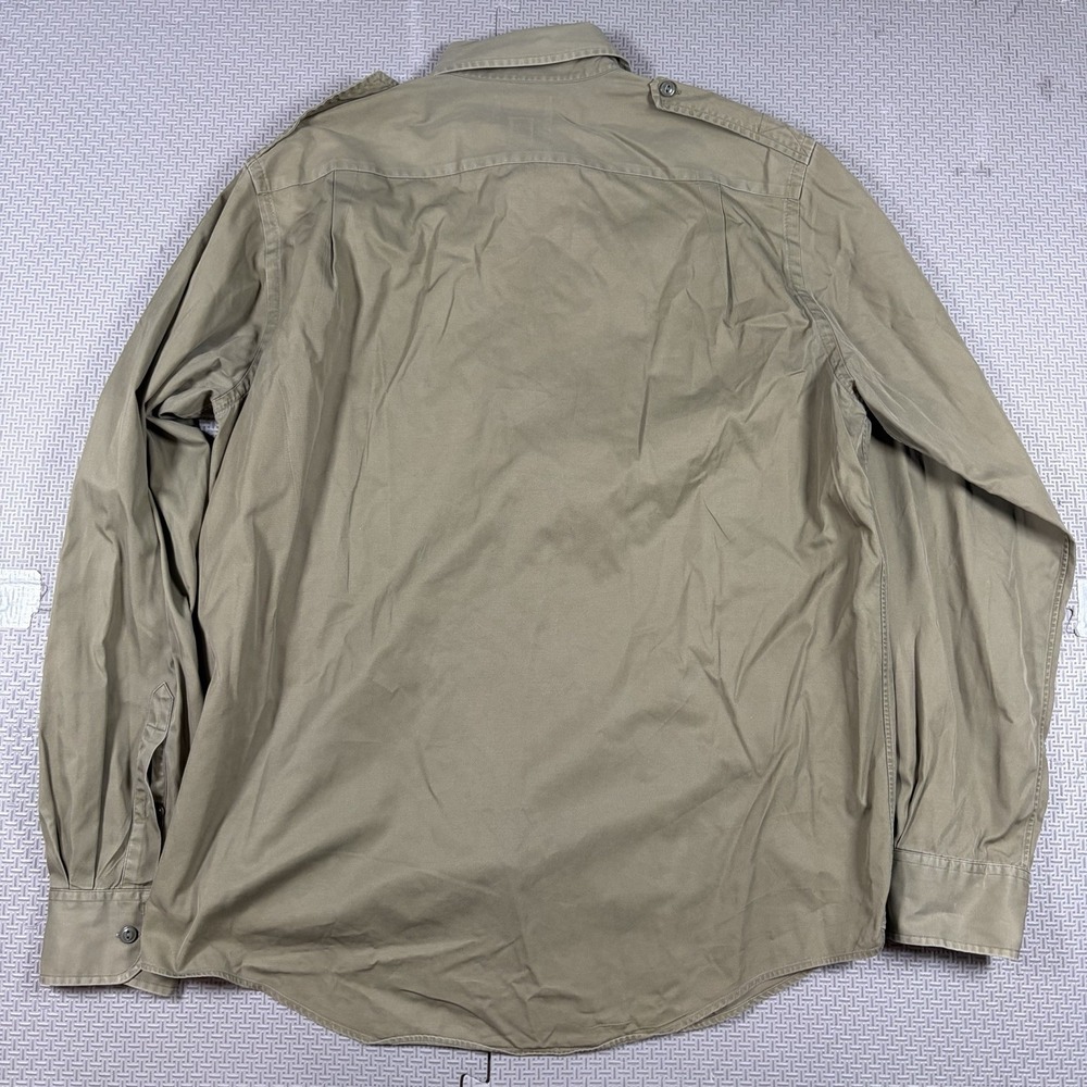Willis & Geiger Mens Sz L Bush Poplin Shirt Olive Utility Safari Gorpcore EUC - Picture 3 of 9